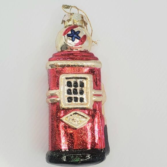 Vintage 1996 Glass By Peschka Blown Glass Gas Pump Christmas Tree Ornament 6" - Picture 2 of 5